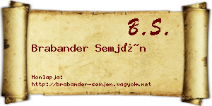 Brabander Semjén névjegykártya